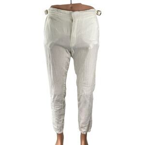 Orlebar Brown 100% Linen White High Rise Slim Tapered Utility Trousers Pants 30